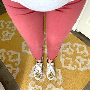 LOFT Maternity Frayed Slim Chinos | Shaded Rose | Size 6